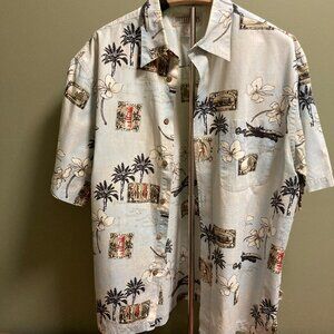 OUTFITTERS MENS  SHORT SLEEVE HAWAIIAN THEME   MED SHIRT